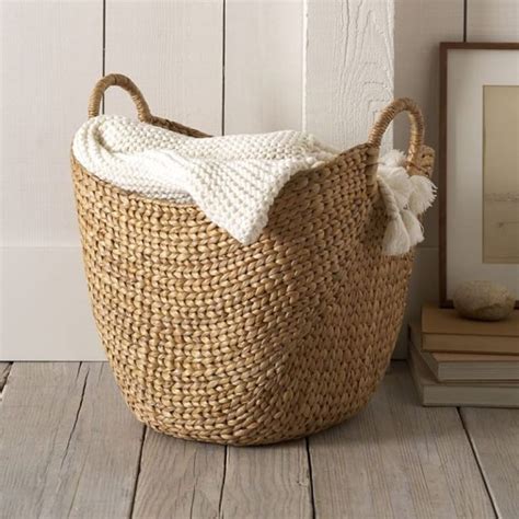 oversized basket for blankets.